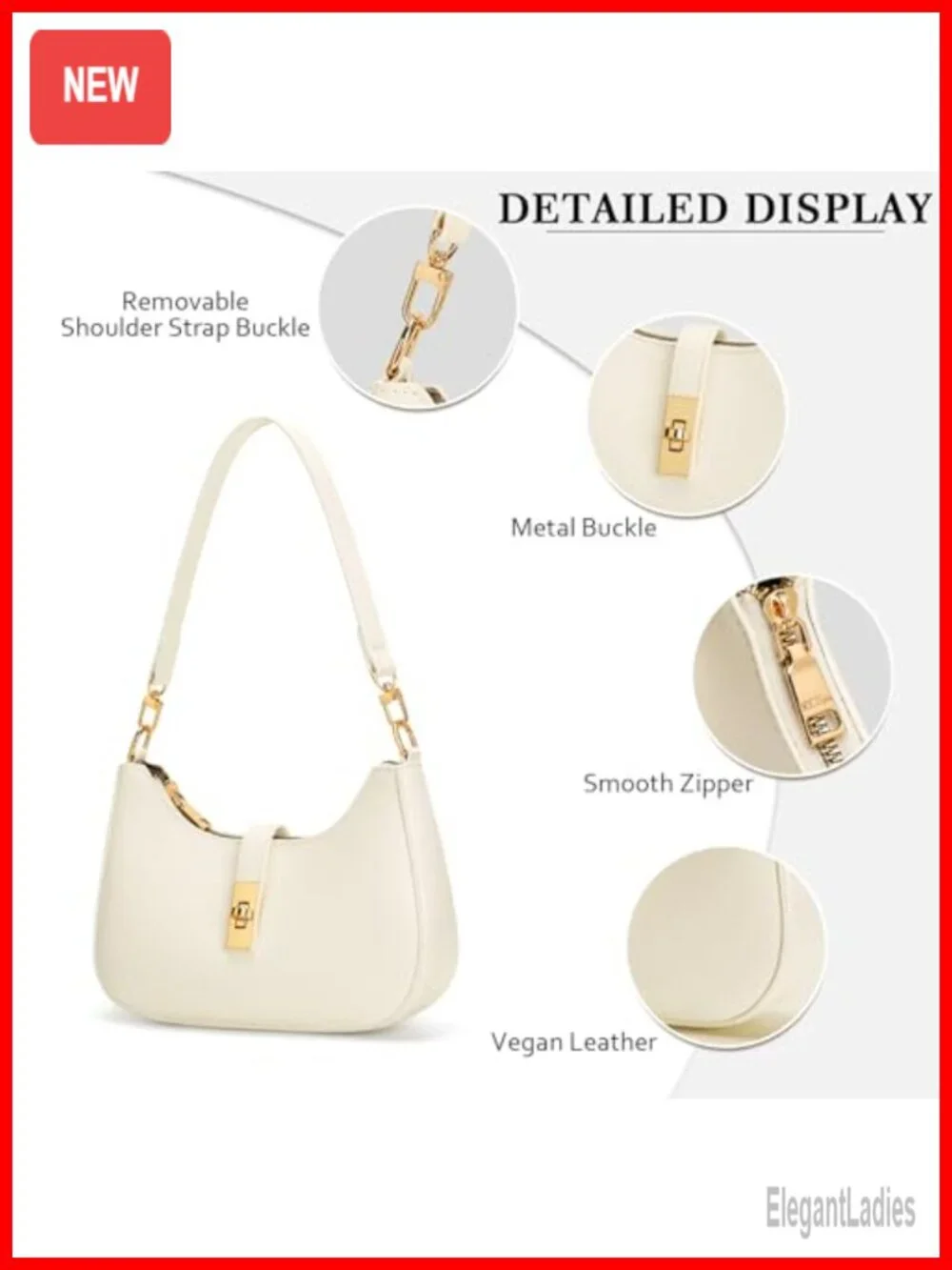 Hobo Shoulder Bag for Women Vegan Leather Convertible Crossbody